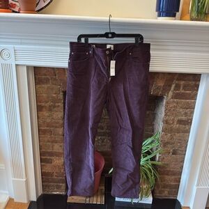 NWT Purple J. Crew Classic Straight Corduroy Pants